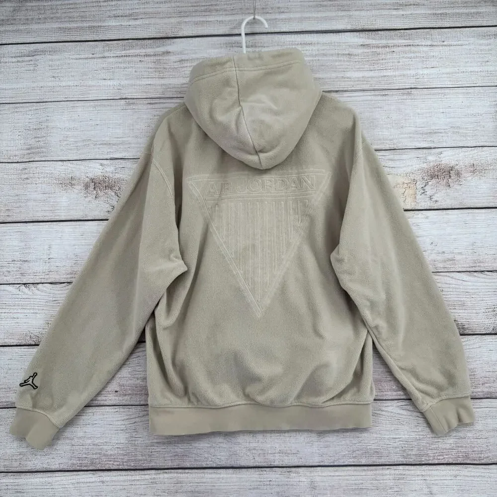 Nike Jordan Essential Winter Fleece Jacket Men's Size Medium Beige/Tan